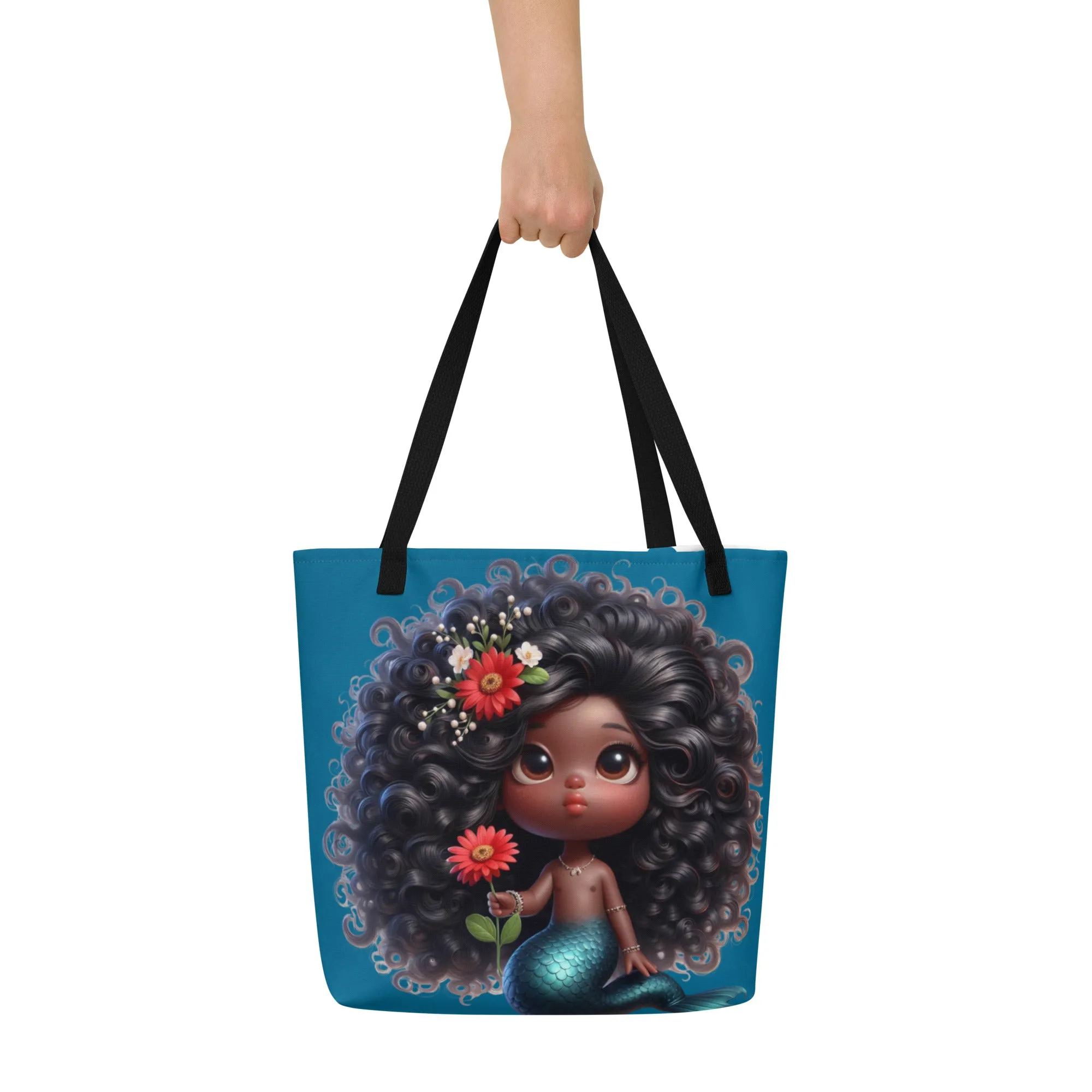 Afro Mermaid Tote Bags