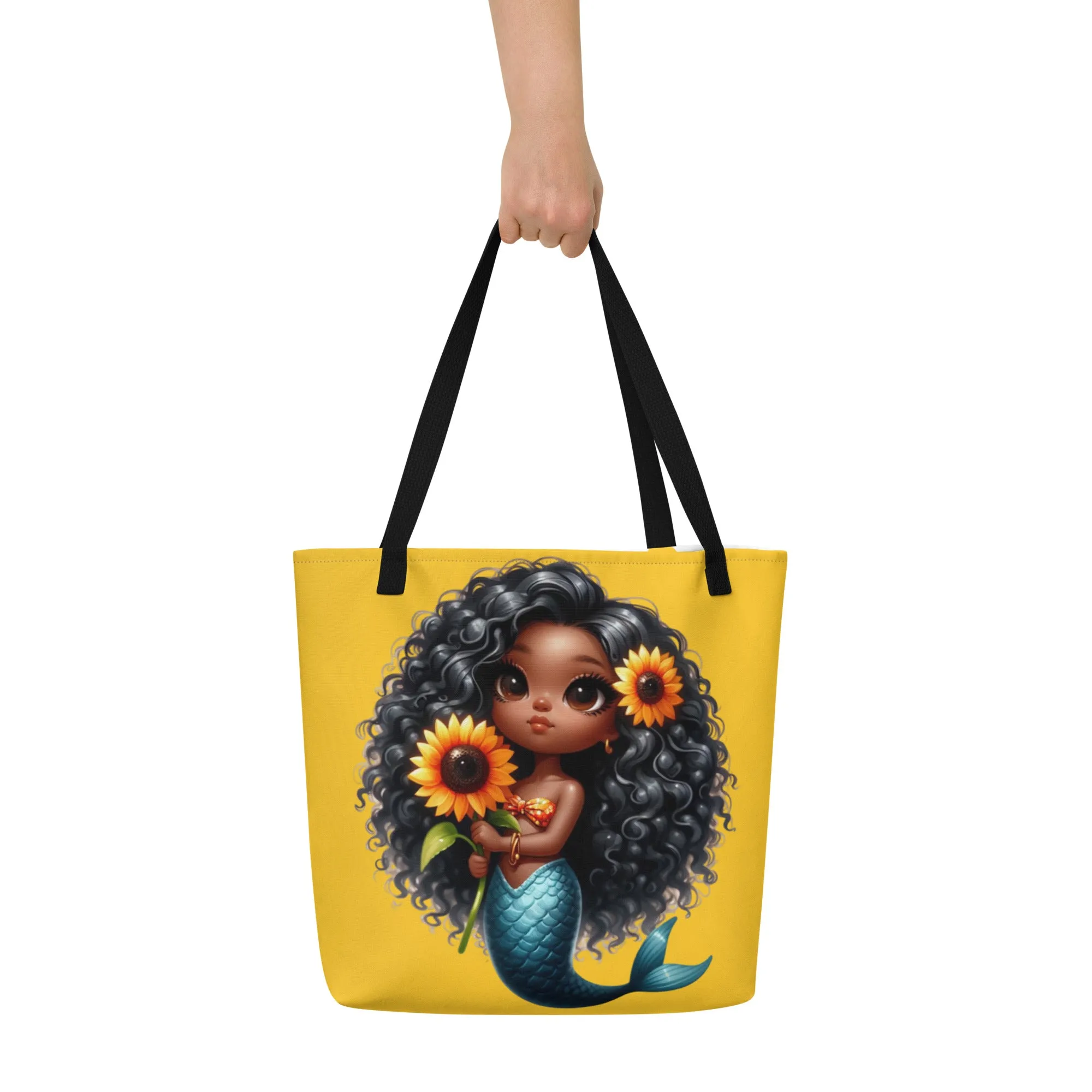 Afro Mermaid Tote Bags