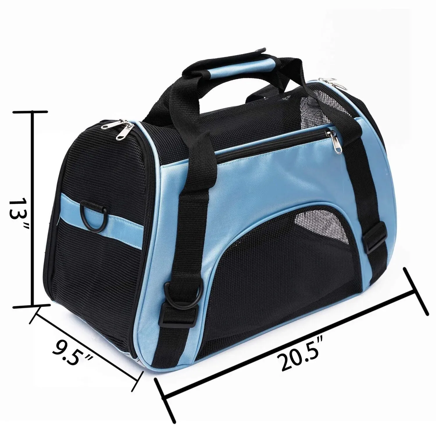 Airline Approved Soft Pet Carrier – Portable, Breathable Mesh Bag for Cats & Small Dogs - Stylish Blue Design