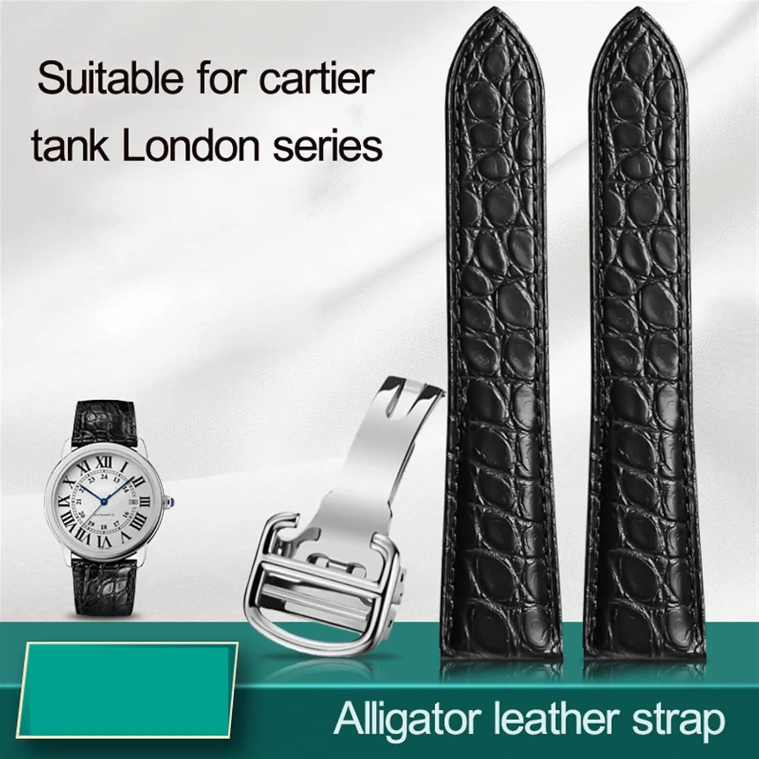 Alligator Genuine Leather Watch Strap For Solo Tank London Calibo Leather Watch Band Men And Women 16mm 18mm 20mm 22mm