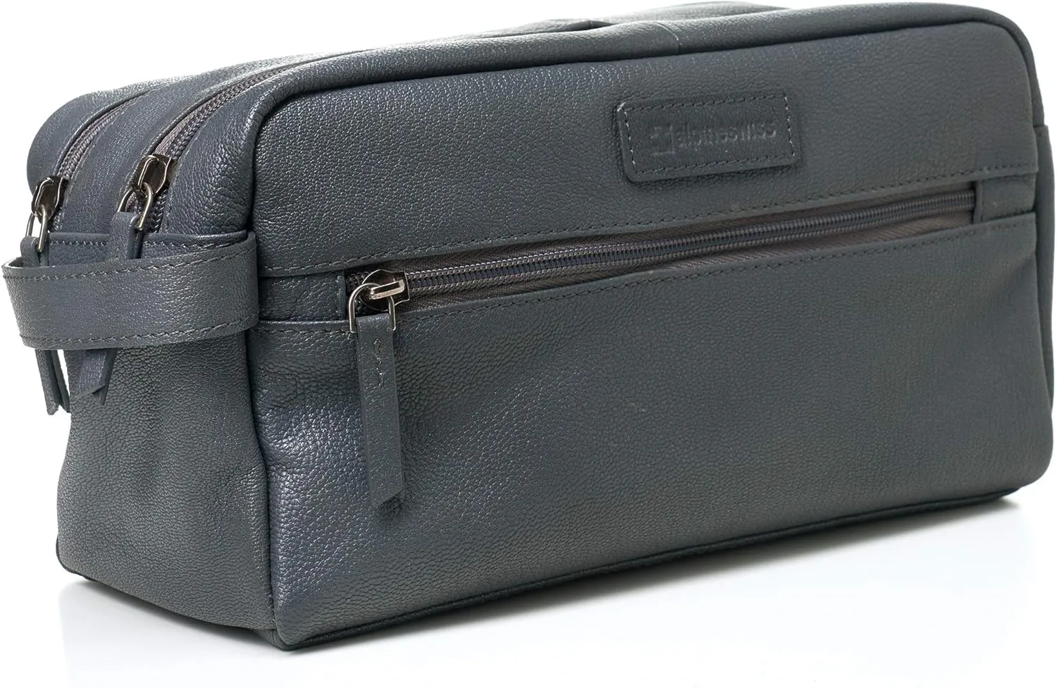 Alpine Swiss Sedona Toiletry Bag Genuine Leather Shaving Kit Dopp Kit Travel Case