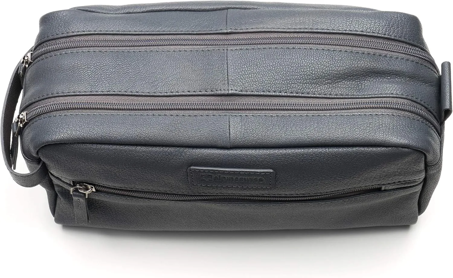 Alpine Swiss Sedona Toiletry Bag Genuine Leather Shaving Kit Dopp Kit Travel Case