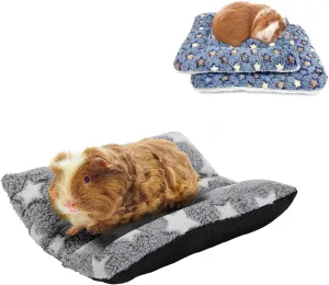 Amakunft 2 Pcs Guinea Pig Bed Mat Washable & Rabbit Snuggle Bed for Indoor Small Animals