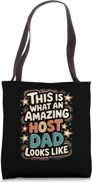 Amazing Host Dad Thumbs Up Funny Quote Tote Bag