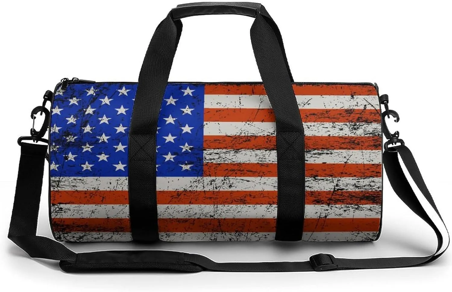 America Usa Flag-Retro Sports Duffel Bag for Boys Girls Dry Wet Separation Overnight Gym Bag