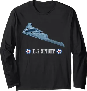 American Aircraft Stealth Bomber B2 Spirit Long Sleeve T-Shirt