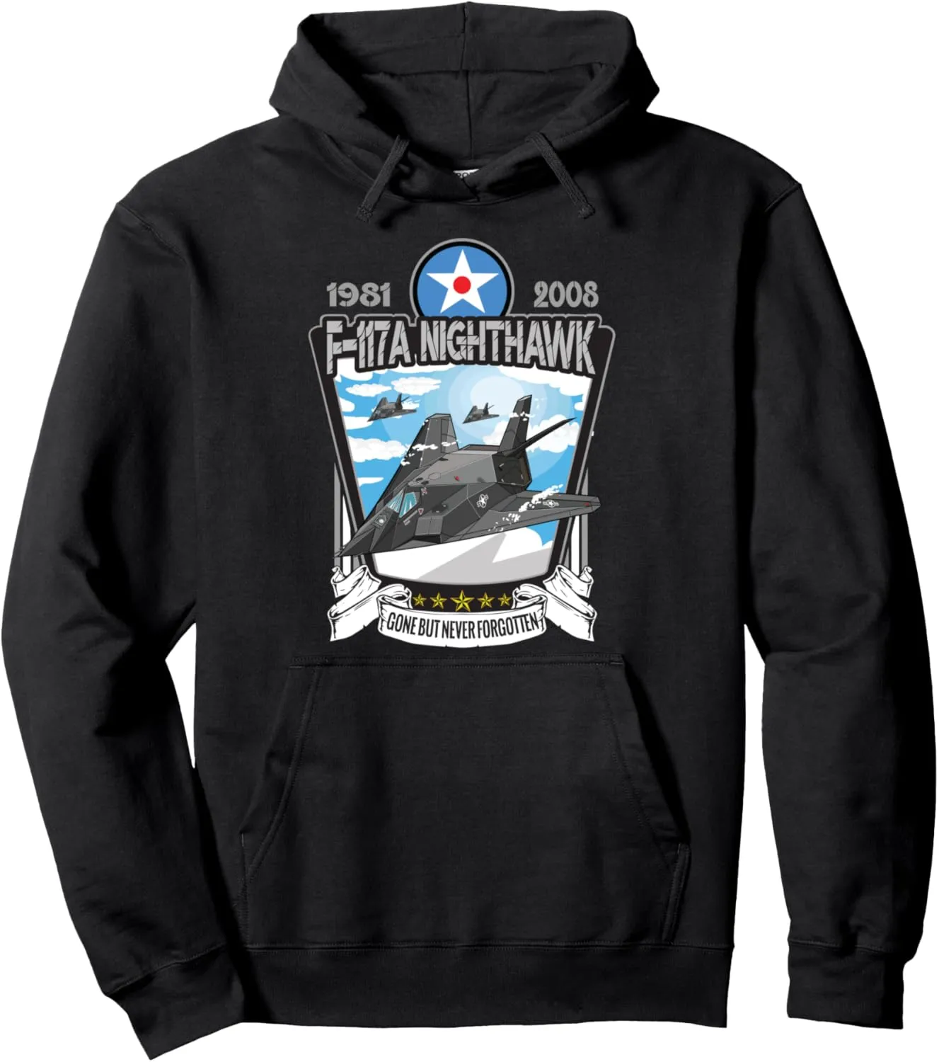 American Aircraft Stealth Bomber F117 Nighthawk Pullover Hoodie