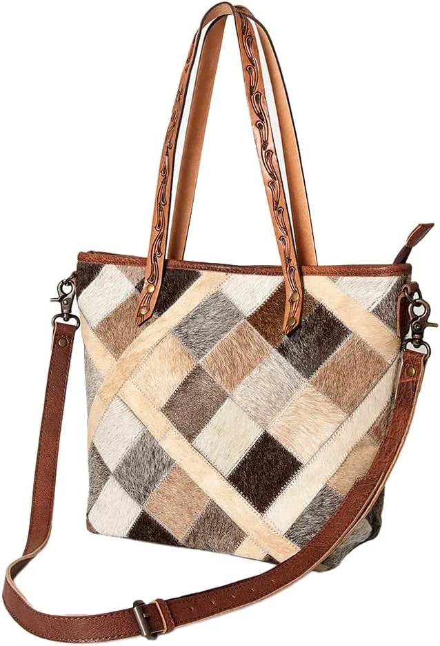 American Darling ADBG533 Tote Hair On Genuine Leather Women Bag Western Handbag Purse