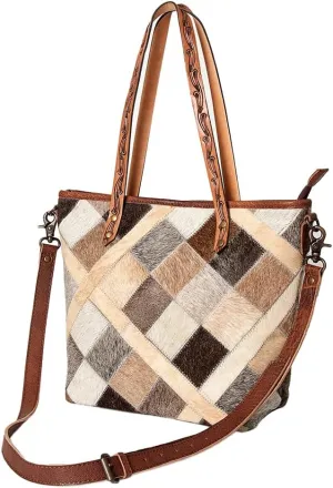 American Darling ADBG533 Tote Hair On Genuine Leather Women Bag Western Handbag Purse