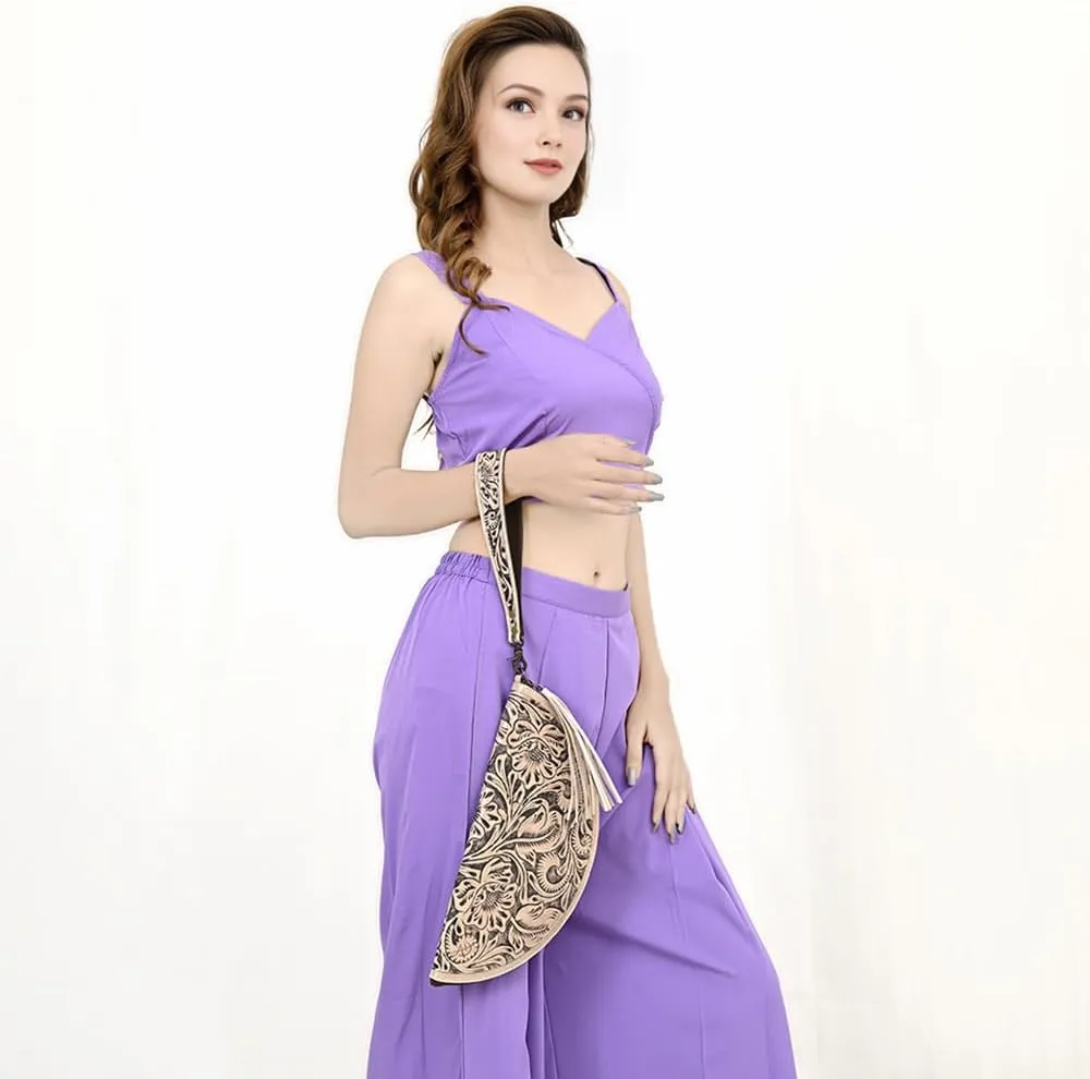 American Darling Clutch Hand Tooled Genuine Leather Women Bag Western Handbag Purse