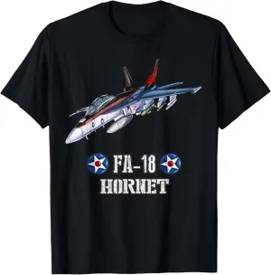 American F-18 Hornet Fighter Jet Aviation Pilot T-Shirt
