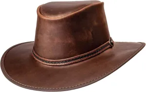 American Hat Makers Midnight Rider Bravo Leather Cowboy Hat for Men & Women Weatherproof Boho Hat