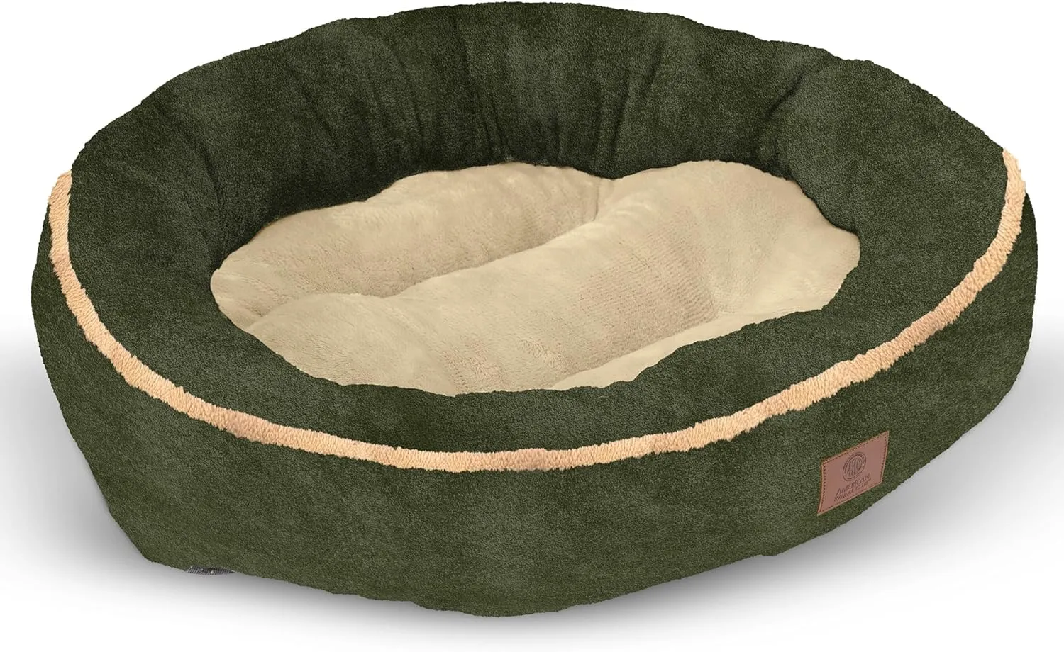 AMERICAN KENNEL CLUB 25-Inch Round Bed with Piping