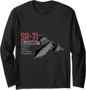 American Reconnaissance Aircraft SR71 Blackbird Long Sleeve T-Shirt