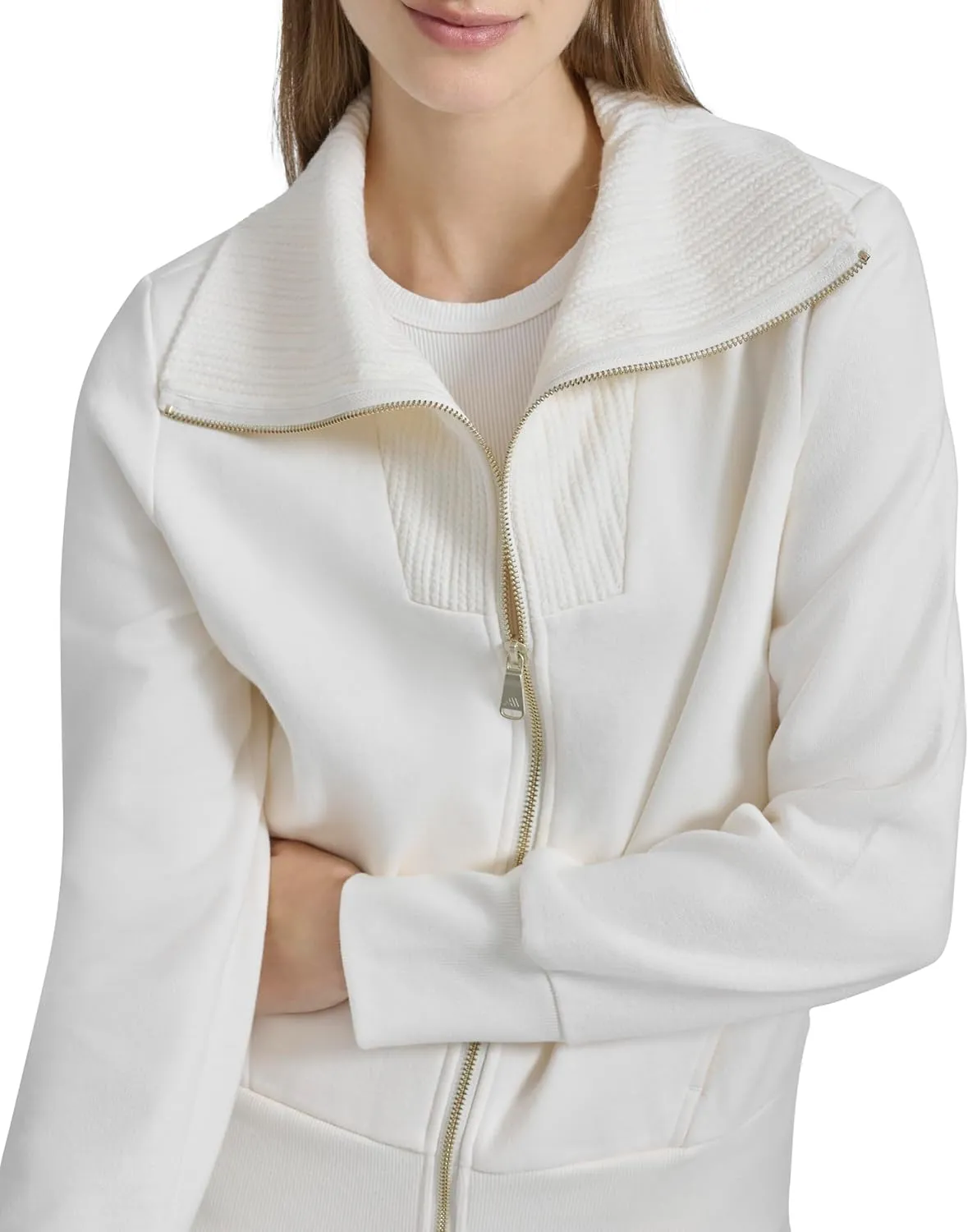 Andrew Marc womens Fleece Zip-front Sweatshirt