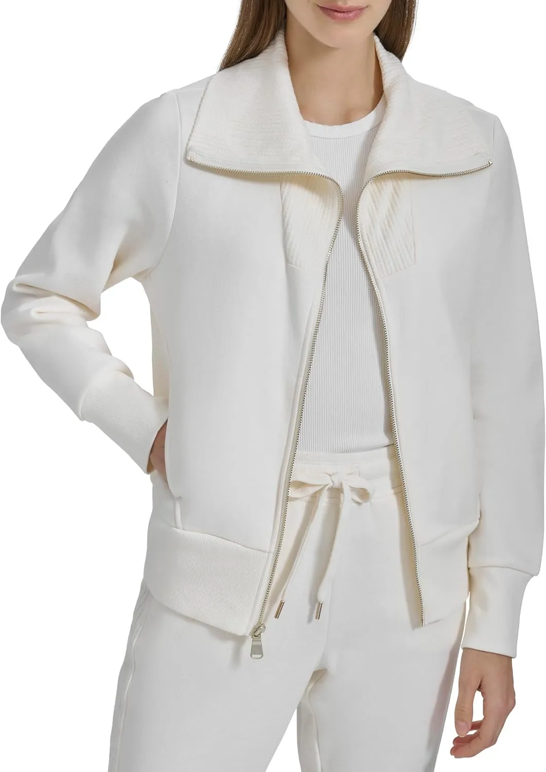 Andrew Marc womens Fleece Zip-front Sweatshirt