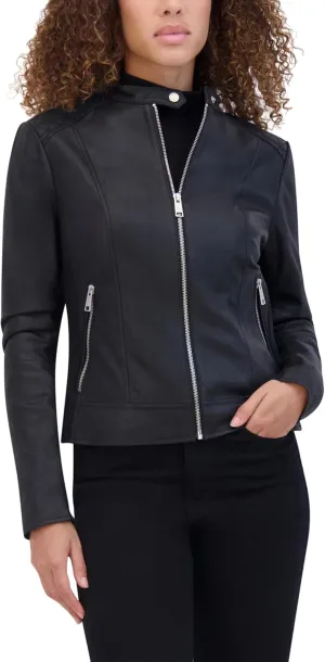 Andrew Marc Women's Glenbrook Leather Racer Jacket
