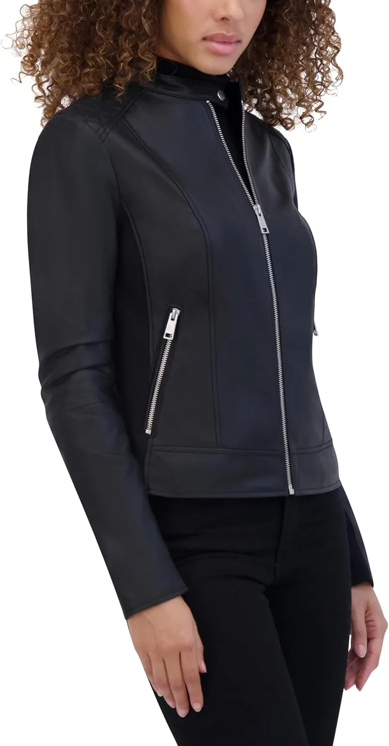 Andrew Marc Women's Glenbrook Leather Racer Jacket