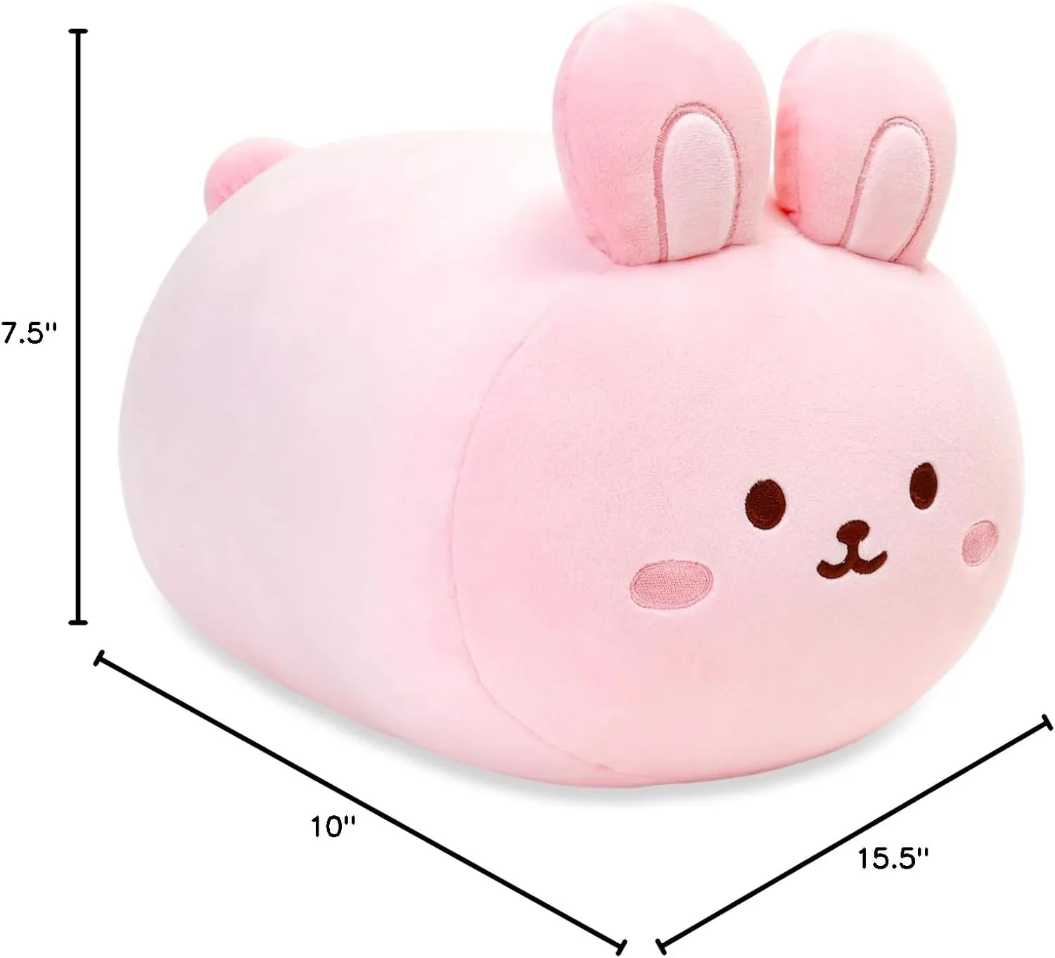 Anirollz Stuffed Animal Plush Toy – 15" Large Plush Doll | Soft, Squishy, Cute, Comfort, Safe | Birthday Gift Pillow with Cute Character Pink Bunny Rabbit Bunniroll
