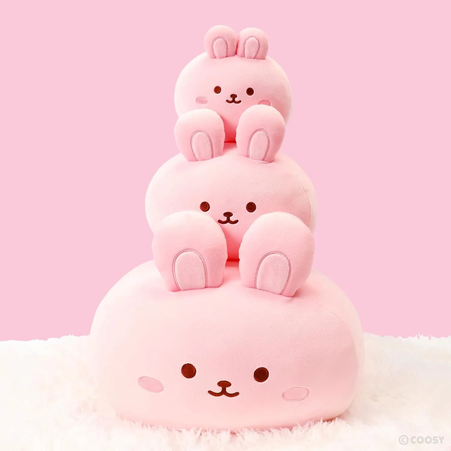 Anirollz Stuffed Animal Plush Toy – 15" Large Plush Doll | Soft, Squishy, Cute, Comfort, Safe | Birthday Gift Pillow with Cute Character Pink Bunny Rabbit Bunniroll