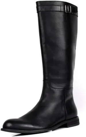 Ankle Boots For Men Mens Pointed Low Heel Knee High Boots Party Office Club For Business Pure Genuine Leather The First Layer Of Cowhide