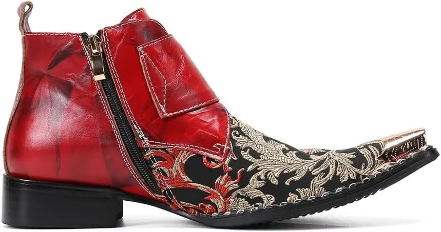 Ankle Boots For Men Monk Strap Two Tone Ankle Boots Show Holiday Office For Business The First Layer Of Cowhide Pure Genuine Leather
