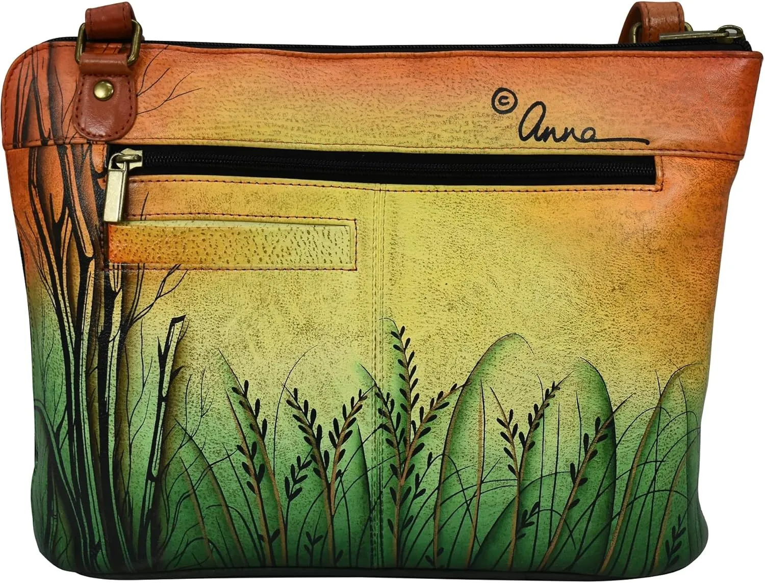 Anna by Anuschka Hand Painted Women’s Genuine Leather-Two-Sided Zip Travel Organizer