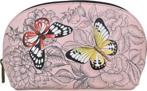 Anna by Anuschka Hand Painted Women’s Genuine Leather Zippered Cosmetic Pouch
