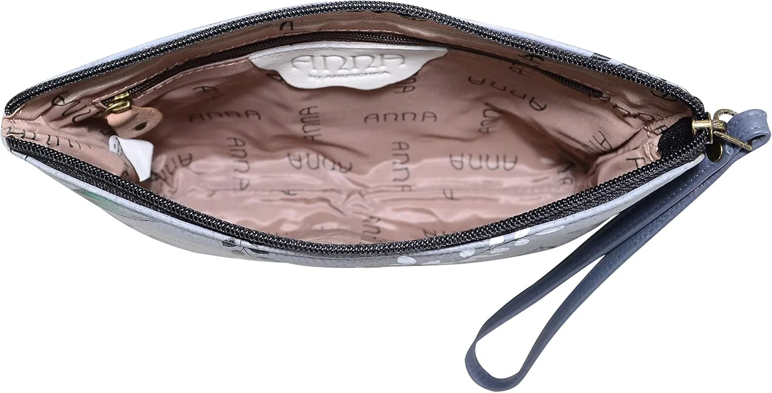 Anna by Anuschka Women's Hand Painted Genuine Leather Wristlet Clutch