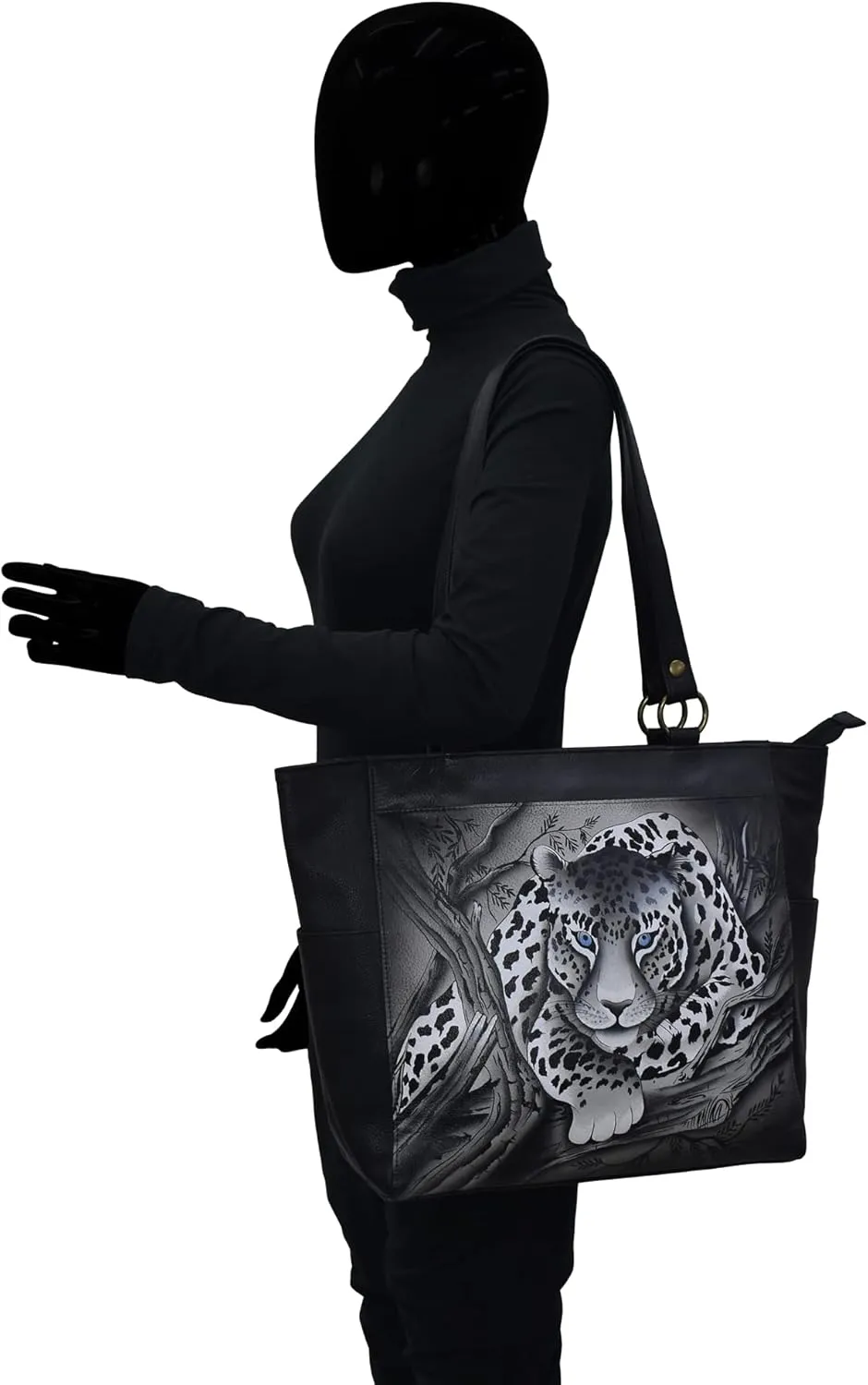 Anna by Anuschka Women's Original Genuine Leather Hand-Painted Large Shoulder Tote - Leather Handbag for Women
