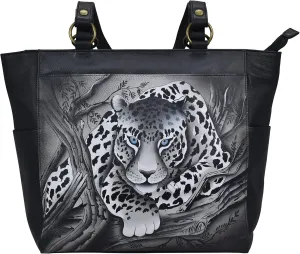 Anna by Anuschka Women's Original Genuine Leather Hand-Painted Large Shoulder Tote - Leather Handbag for Women