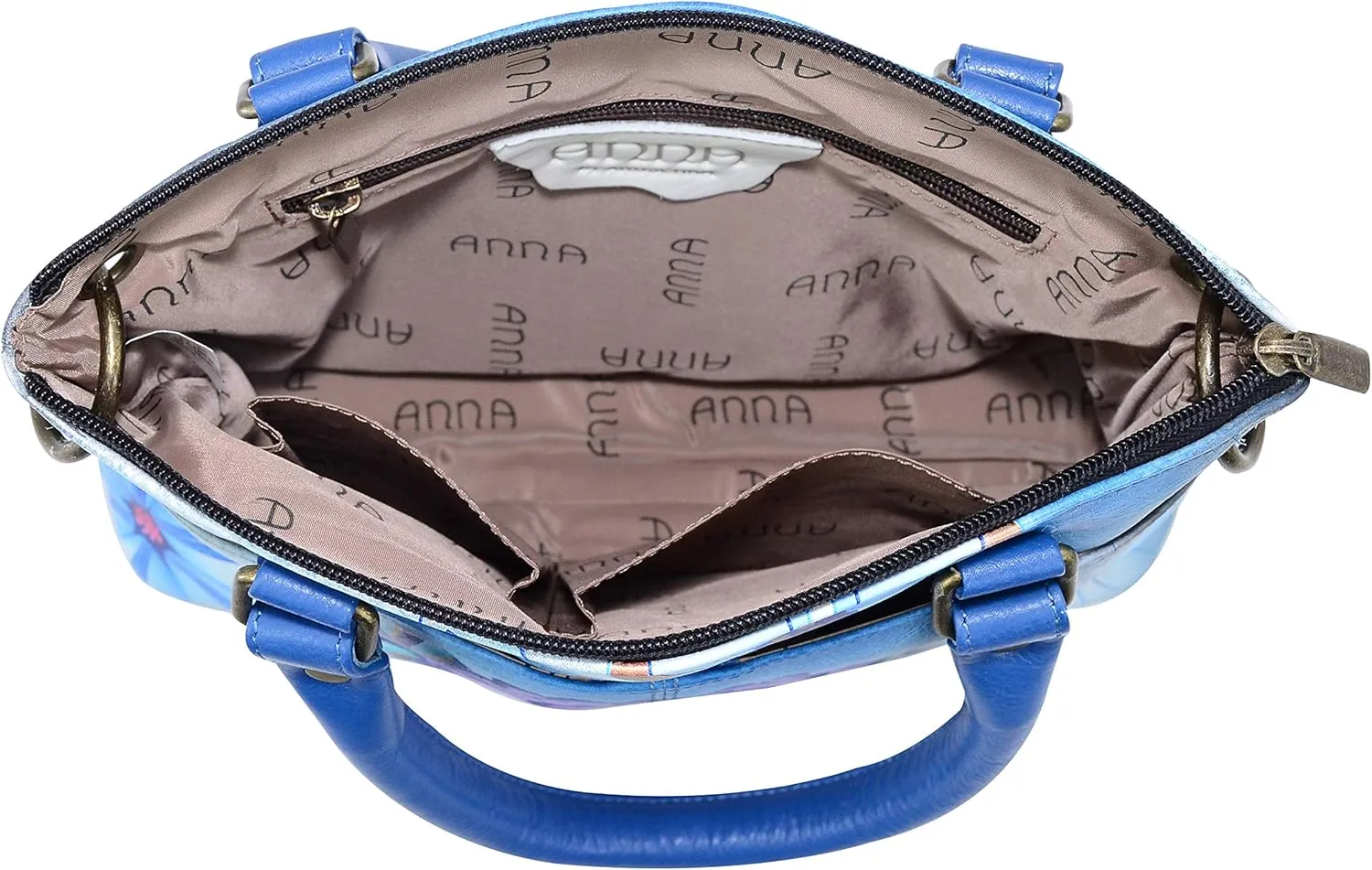 Anna by Anuschka Women's Original Genuine Leather Hand-Painted Small Satchel - Leather Handbag for Women