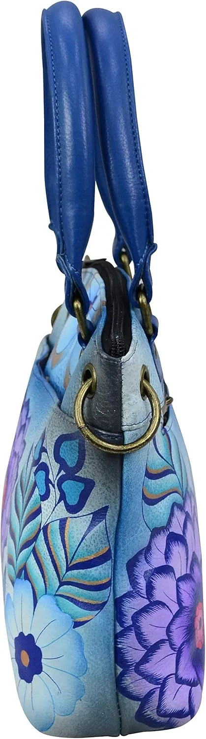 Anna by Anuschka Women's Original Genuine Leather Hand-Painted Small Satchel - Leather Handbag for Women