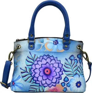 Anna by Anuschka Women's Original Genuine Leather Hand-Painted Small Satchel - Leather Handbag for Women