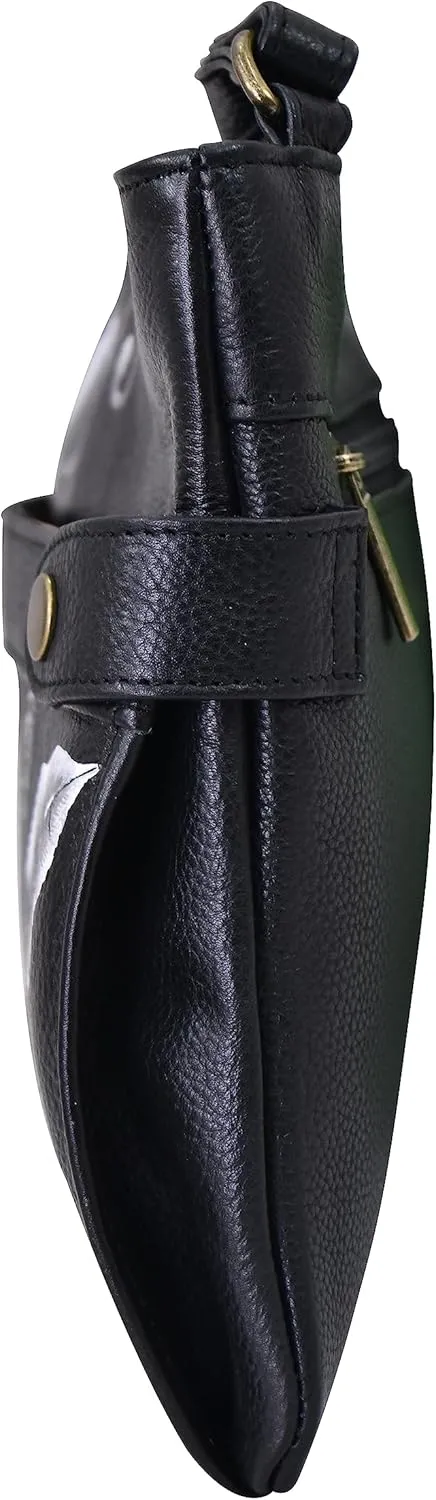 Anna by Anuschka Women's Original Hand-Painted Genuine Leather Medium Crossbody