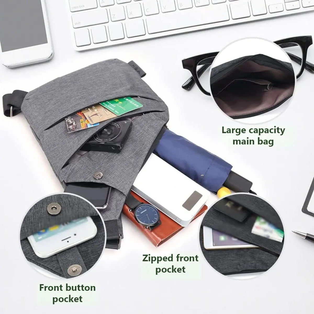Anti Theft Crossbody Bags for Women, 2025 New Anti-Theft Travel Bag, Shoulder Bag Anti-theft Design for Travel, Sport (Black - Left Shoulder)