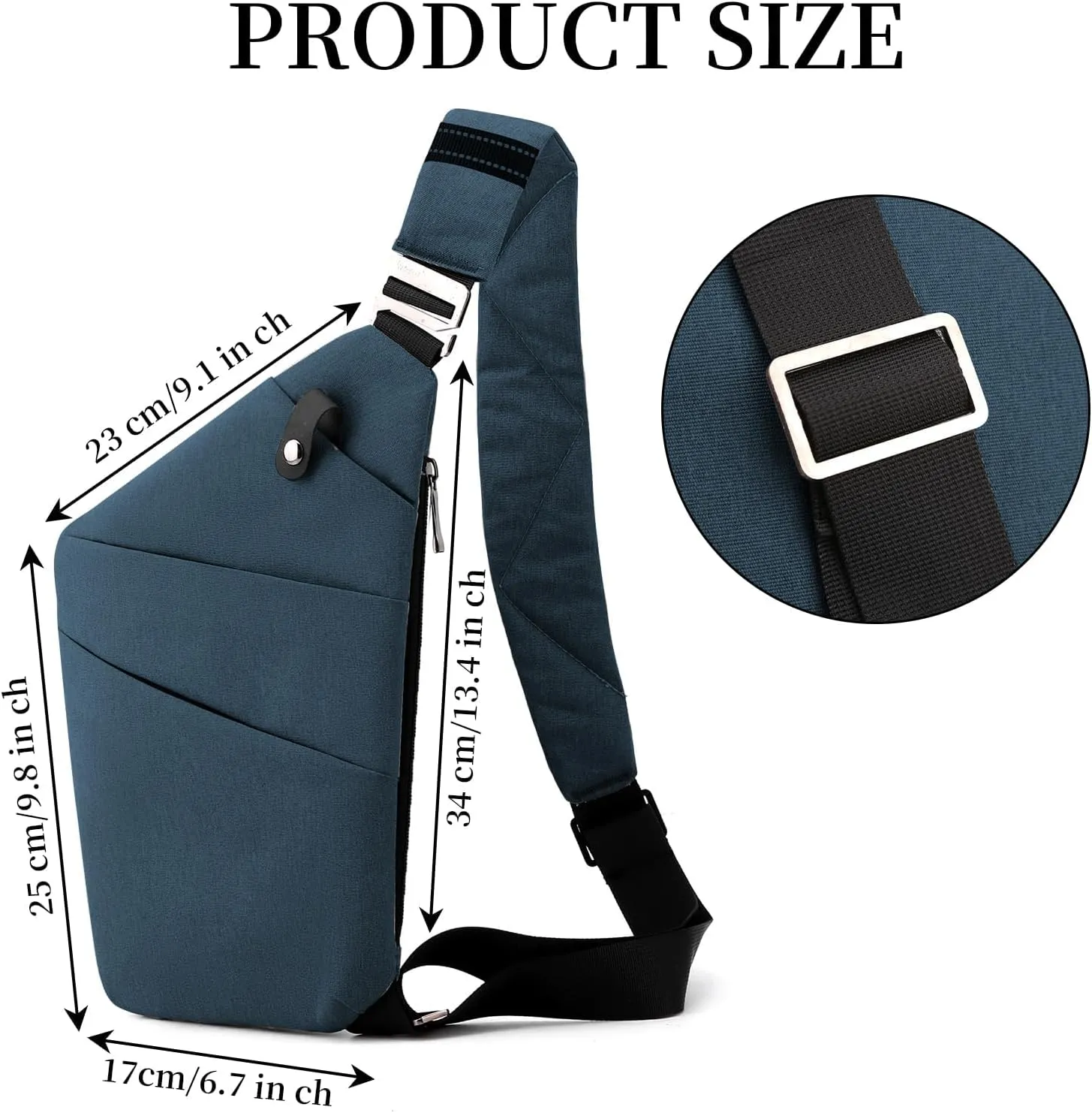 Anti Theft Crossbody Bag,Sling Bag for Women Men,Multi-pocket Chest Shoulder Bag for Travel, Sport, Work