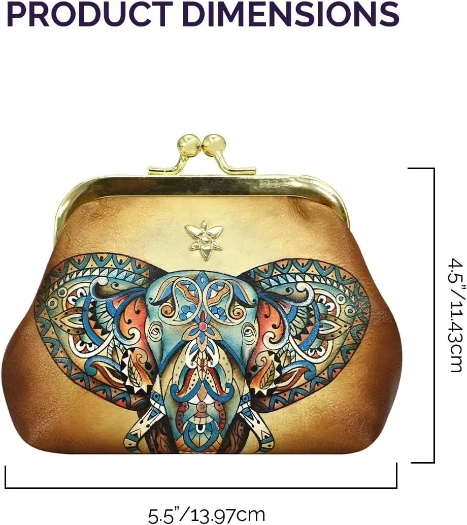 Anuschka Women’s Hand-Painted Genuine Leather Clasp Pouch with Key Fobs