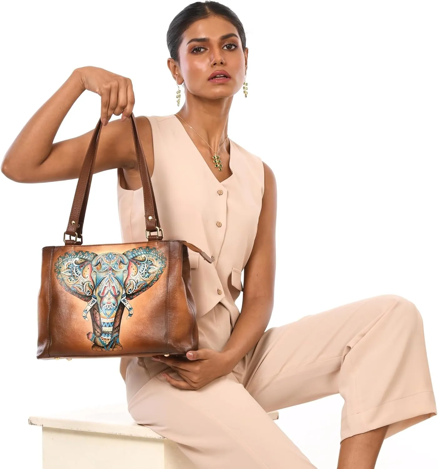 Anuschka Women’s Hand-Painted Genuine Leather Medium Everyday Tote