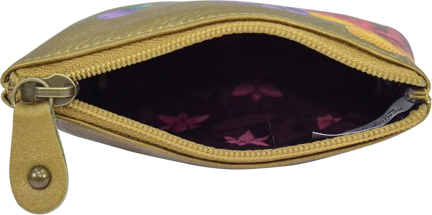 Anuschka Women’s Leather Coin Purse | Genuine Soft Leather | Hand-painted Original Art
