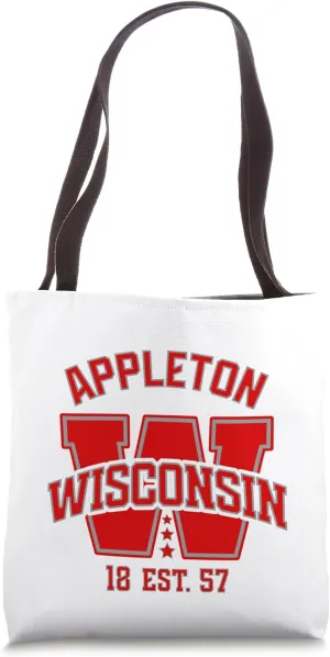 Appleton Wisconsin Vintage Collegiate Varsity Style College Tote Bag