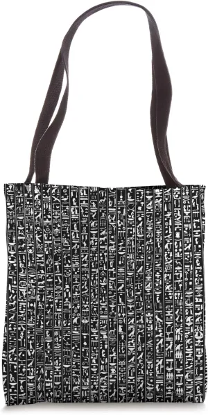 Archaeology Ancient Egyptian Hieroglyphics Pattern Black Tote Bag