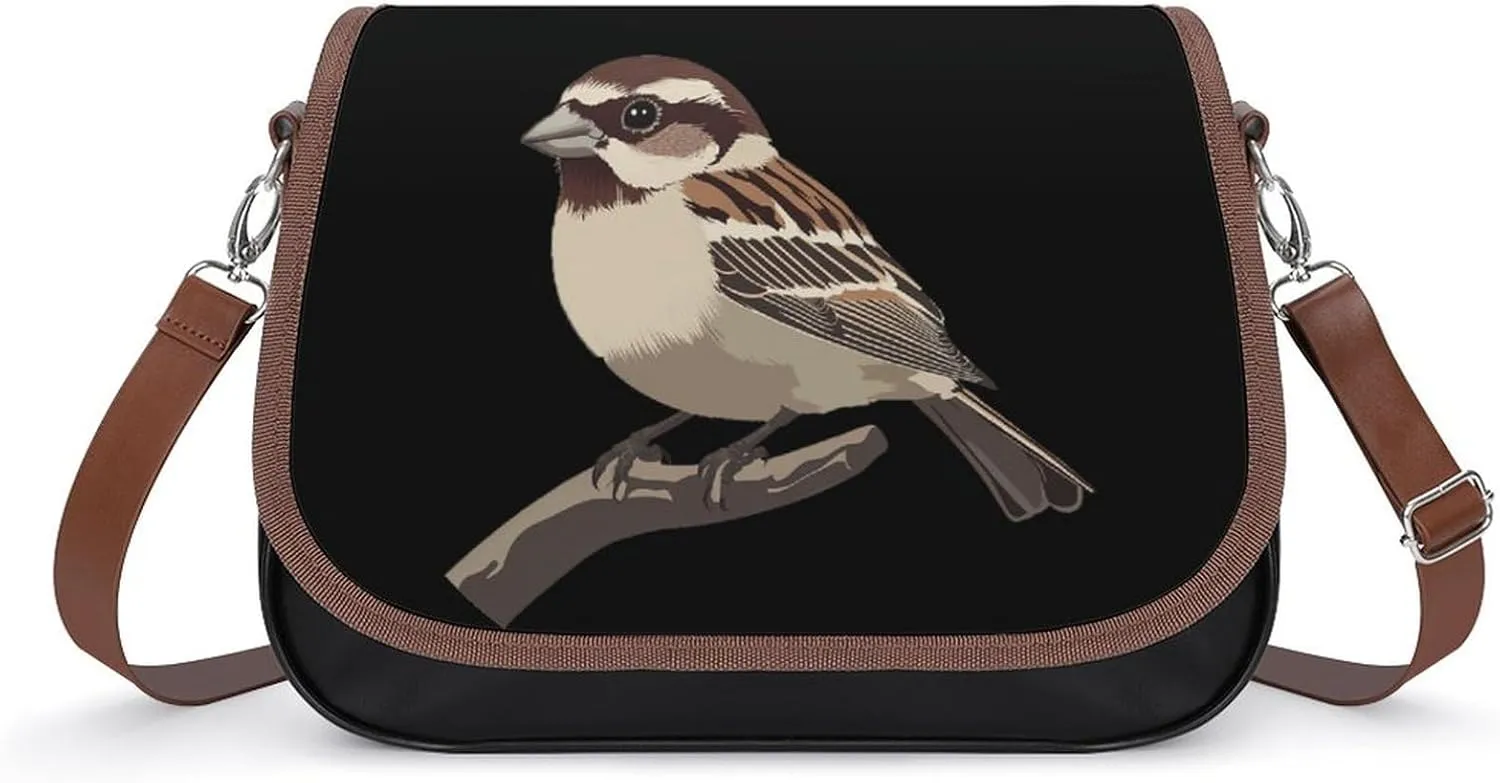 Arctic Sparrow Birds Crossbody Bags for Women Shoulder Bag Flap Handbags Leather Cross Body Purse