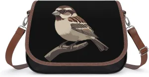 Arctic Sparrow Birds Crossbody Bags for Women Shoulder Bag Flap Handbags Leather Cross Body Purse