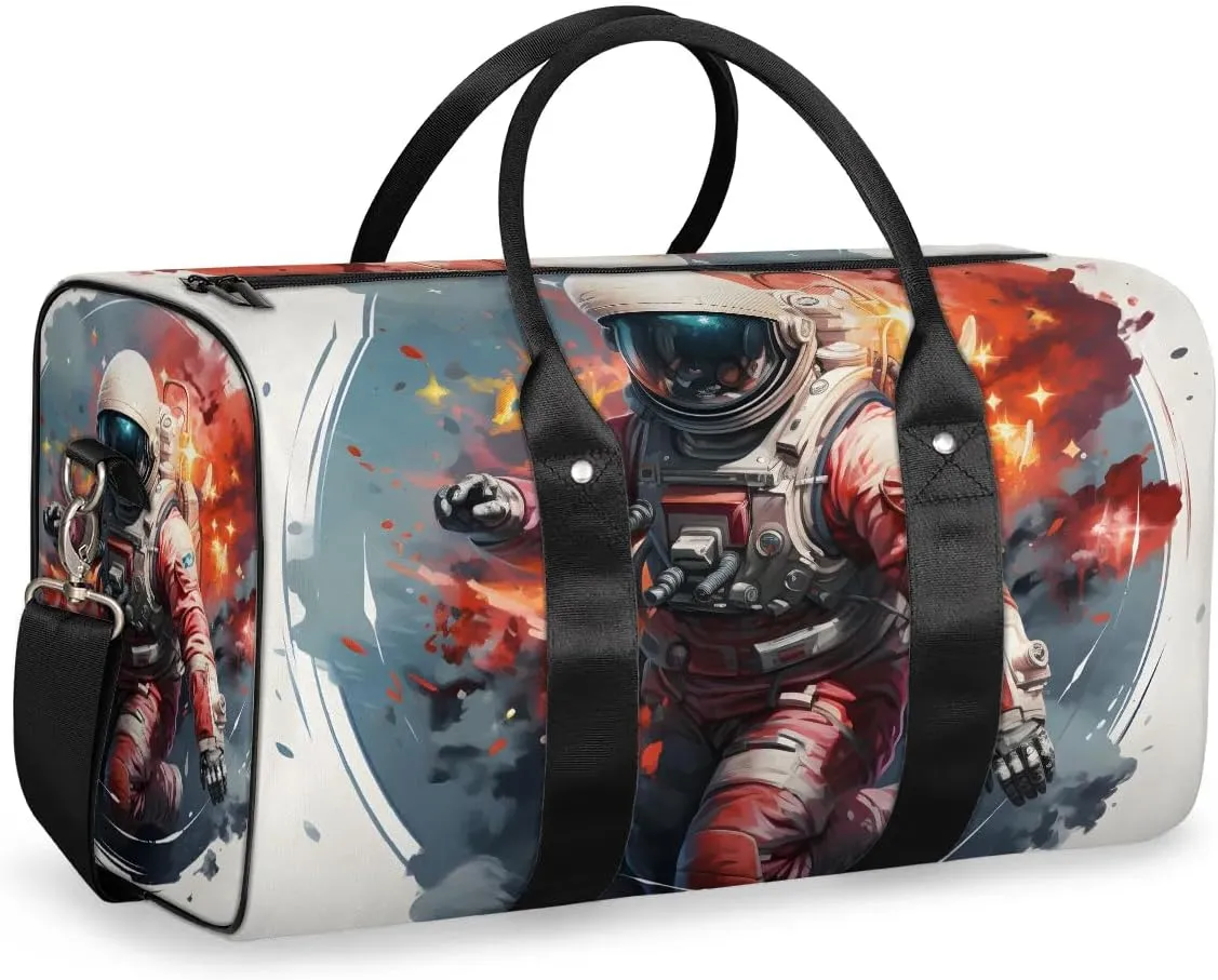Astronaut Travel Duffel Bag for Women Men Waterproof Foldable Overnight Weekender Bag Large Capacity Sports Gym Bag