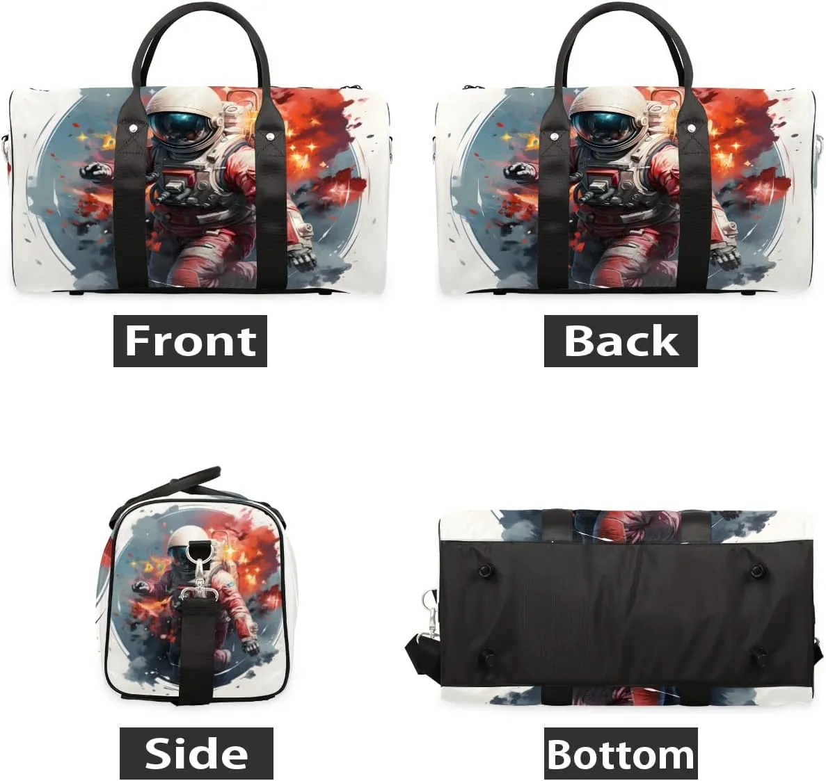Astronaut Travel Duffel Bag for Women Men Waterproof Foldable Overnight Weekender Bag Large Capacity Sports Gym Bag