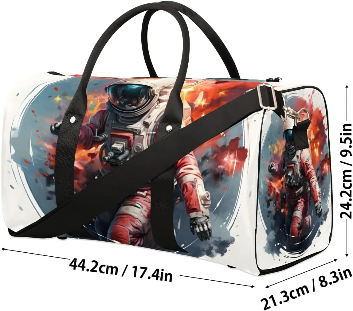 Astronaut Travel Duffel Bag for Women Men Waterproof Foldable Overnight Weekender Bag Large Capacity Sports Gym Bag
