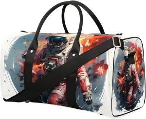 Astronaut Travel Duffel Bag for Women Men Waterproof Foldable Overnight Weekender Bag Large Capacity Sports Gym Bag