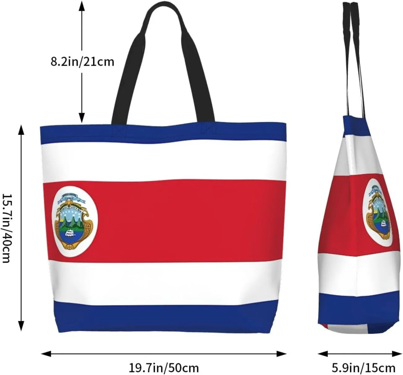 ASYG Cute Flag Tote Bag for Women and Men Reusable Shoulder Bags for Gym, Shopping, Beach,Travel
