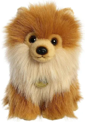 Aurora® Adorable Miyoni® Tots Pomeranian Pup Stuffed Animal - Lifelike Detail - Cherished Companionship - Brown 9 Inches